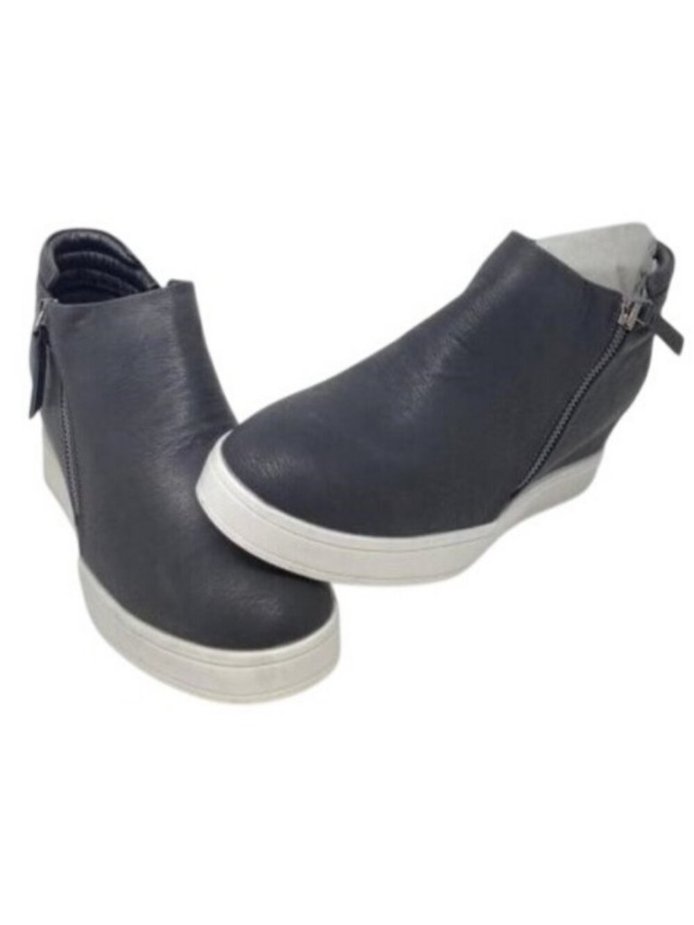 Dream Pairs Romeo Men's Black Vegan Leather side zip sneakers boots size 8.5